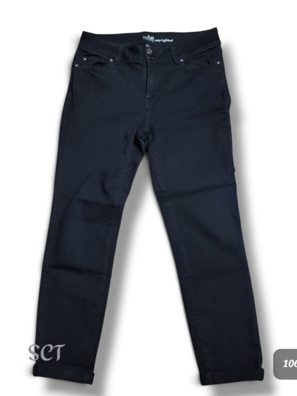 Soho - Sz. 10 Black Boyfriend Jeans
